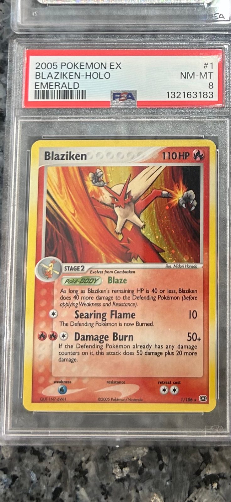 2005 Pokémon EX Emerald #1 Blaziken-Holo — front
