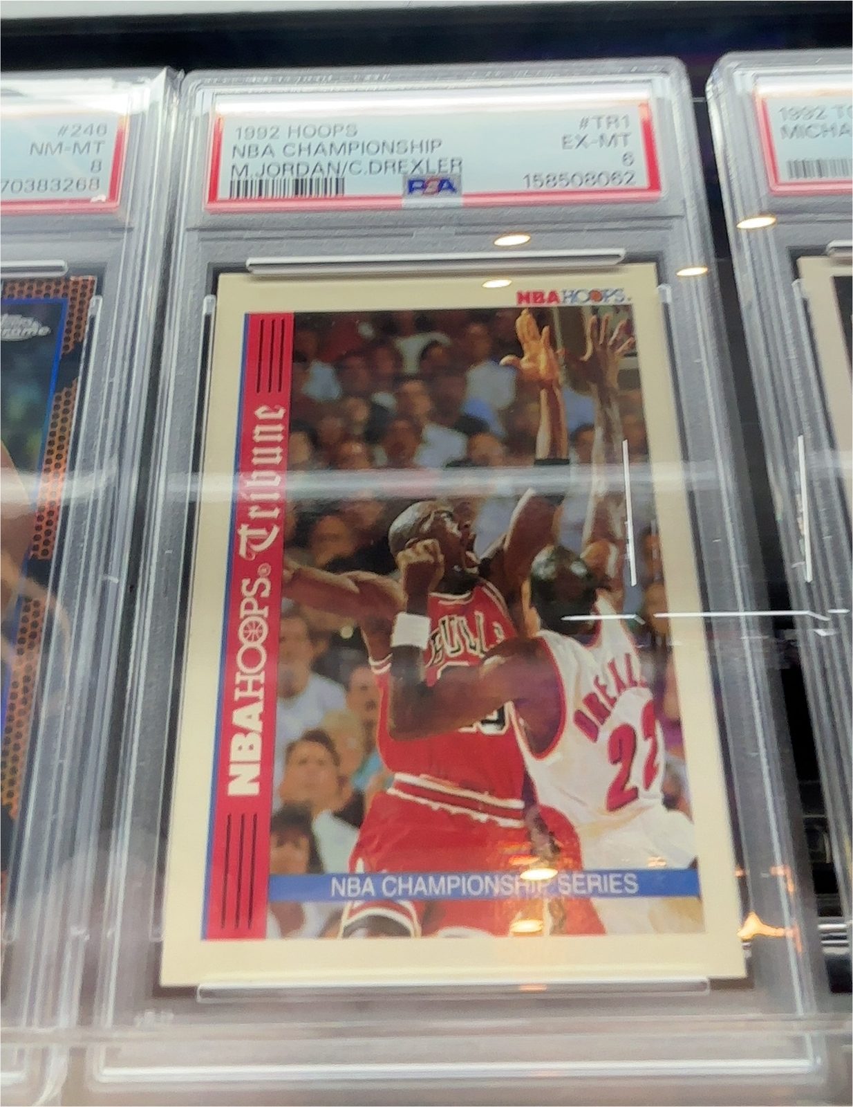 1992 Hoops #TR1 NBA Championship Michael Jordan/Clyde Drexler — front