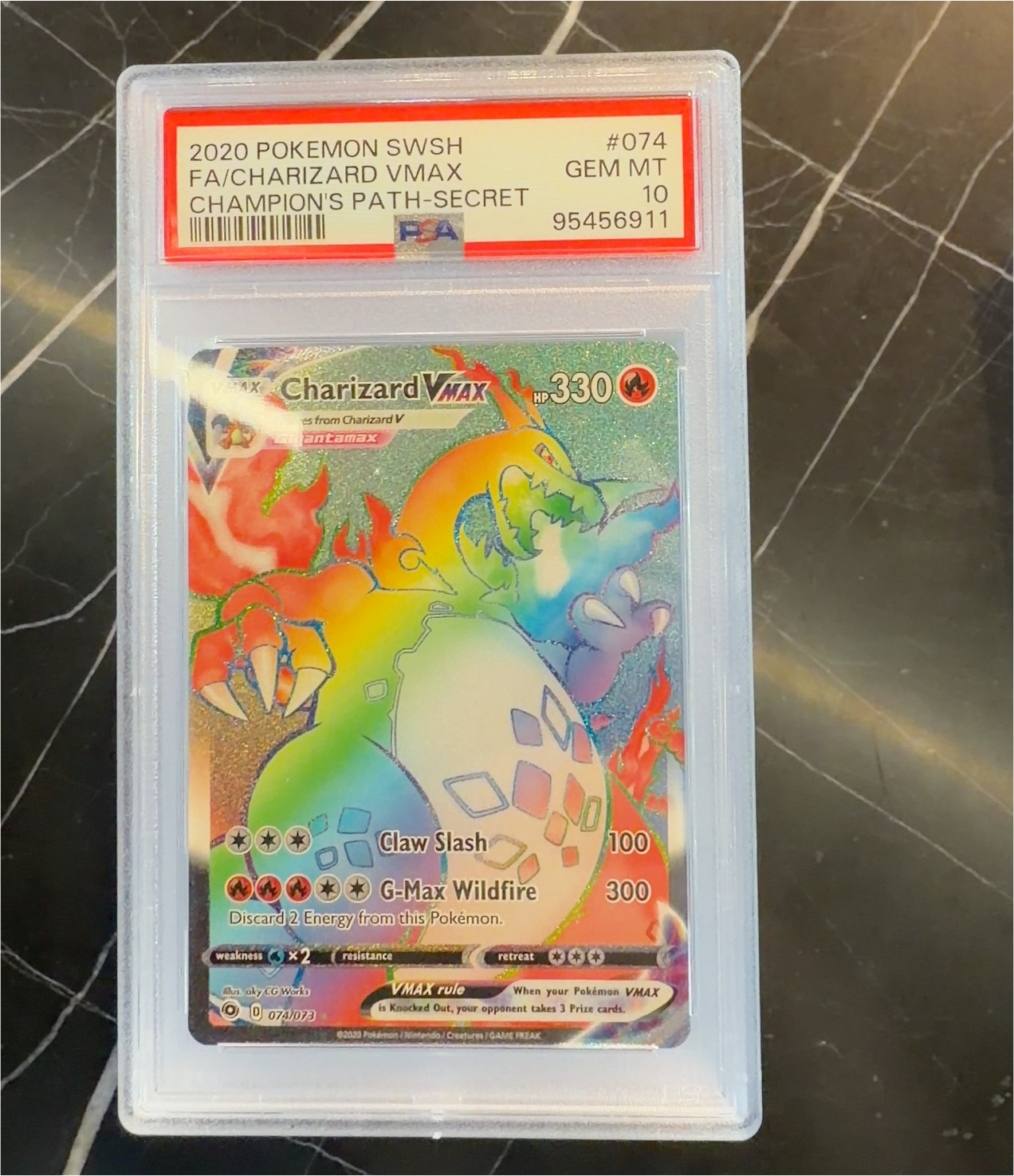 2020 Pokémon SWSH Champion's Path Secret #074 Charizard VMAX — front