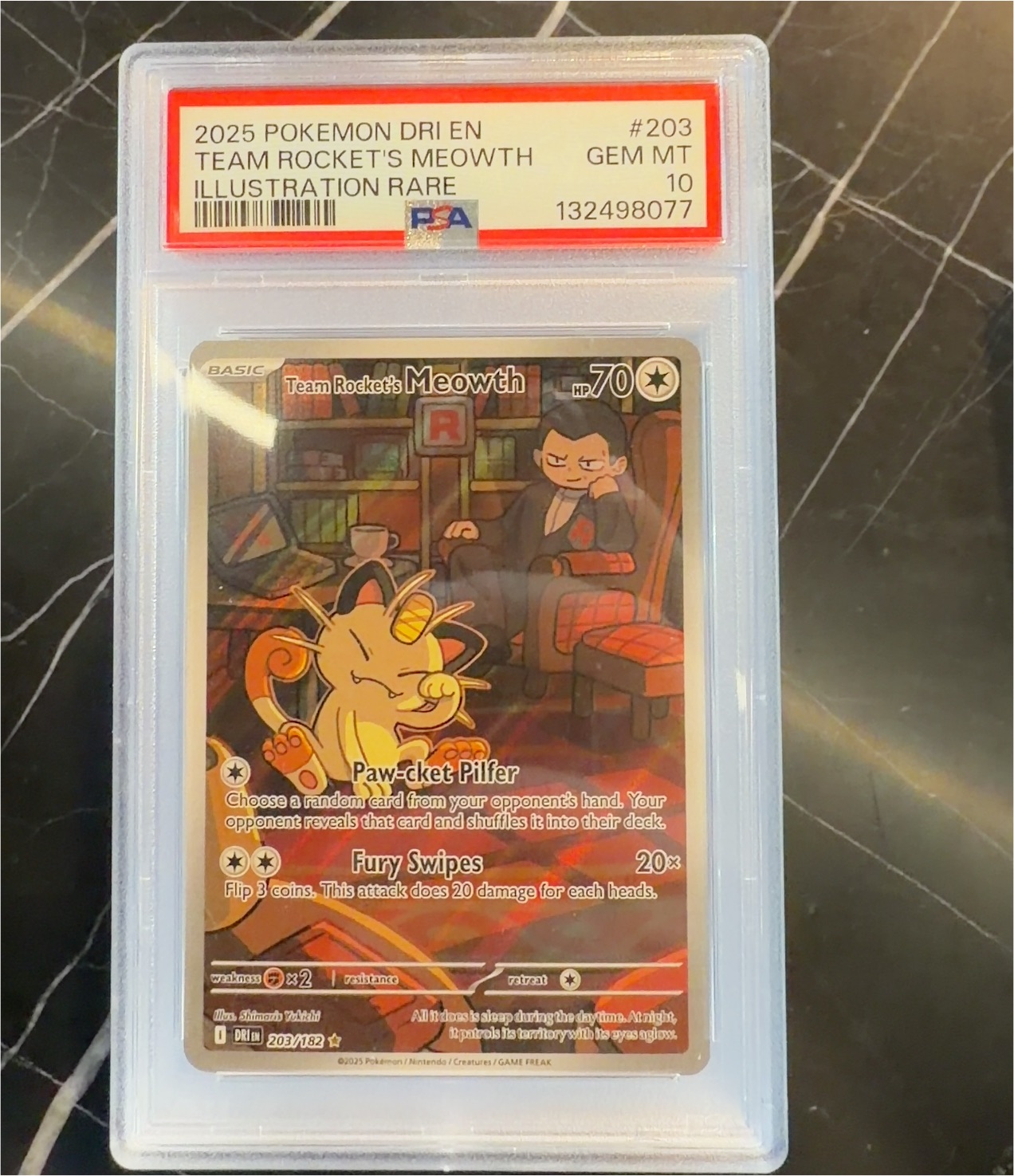 2025 Pokémon DRI EN #203 Team Rocket's Meowth — front