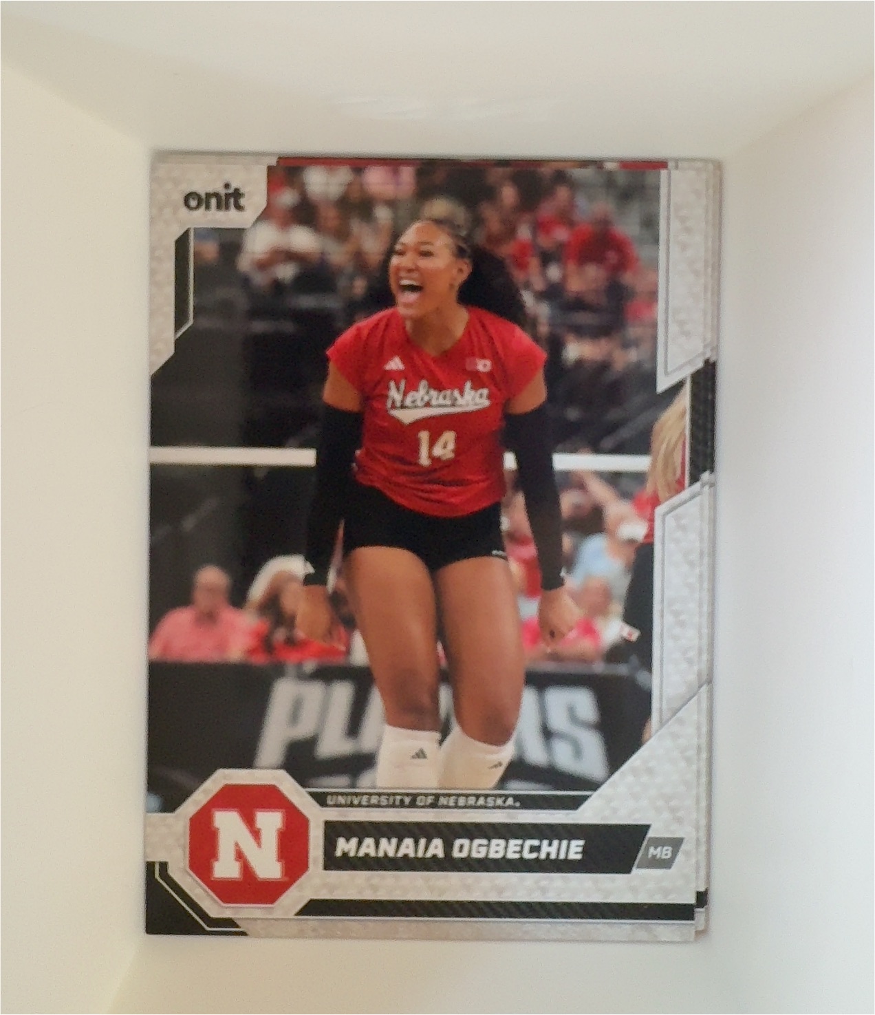 2026 Onit Athlete Nebraska Cornhuskers Volleyball #B-15 Manaia Ogbechie — front