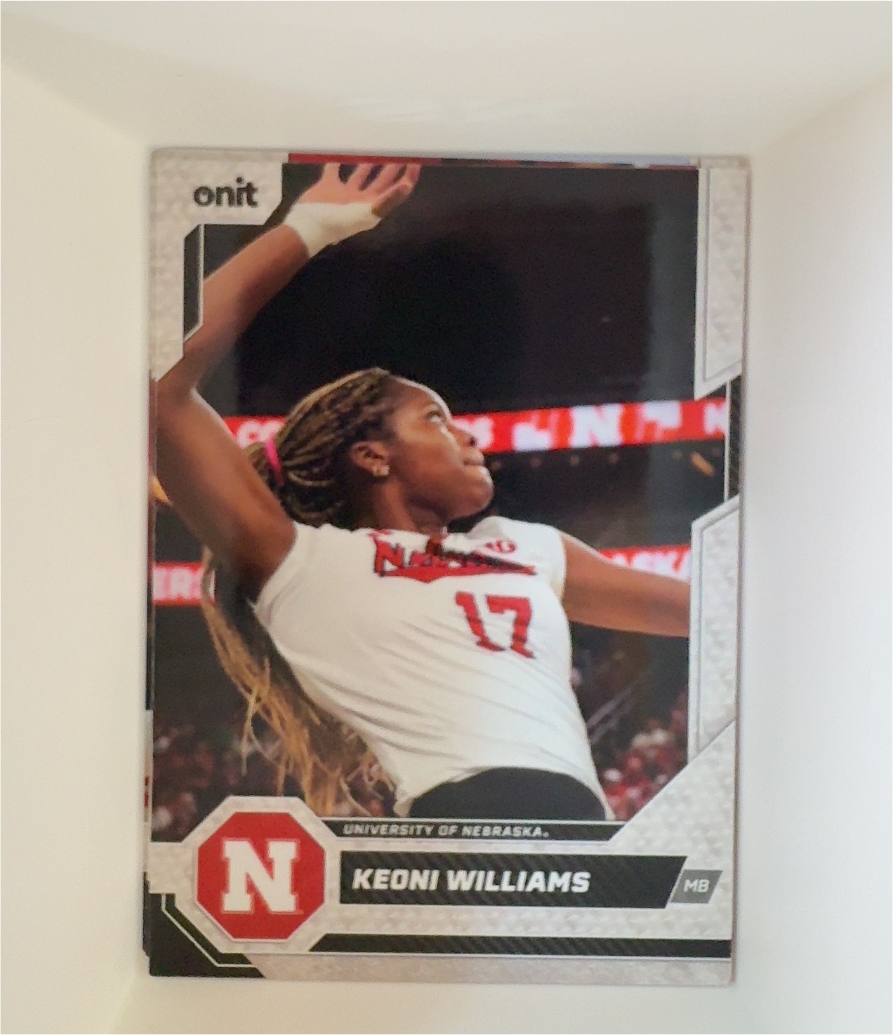 2026 Onit Athlete Nebraska Cornhuskers Volleyball Keoni Williams #B-13 — front