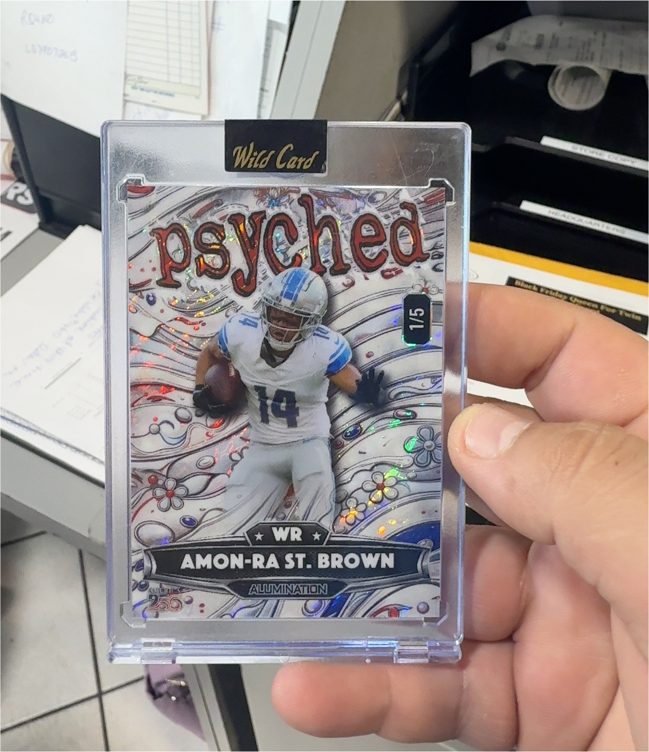 2026 Wild Card Psyched Alumination #AP-AS Amon-Ra St. Brown — front