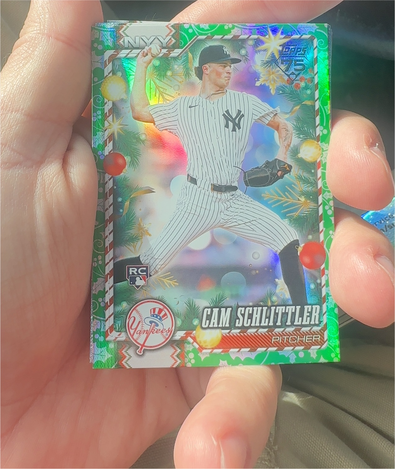 2026 Topps Holiday #H77 Cam Schlittler — front