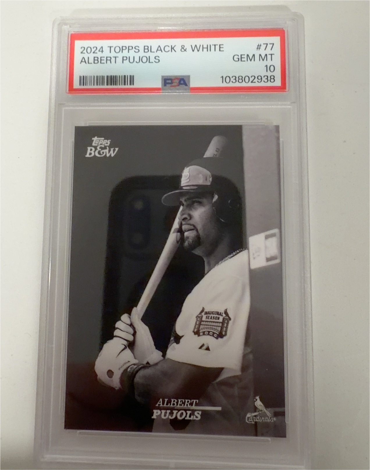2024 Topps Black and White #77 Albert Pujols — front