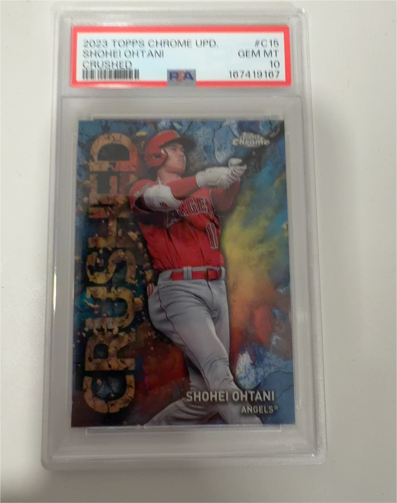 2023 Topps Chrome Update Crushed #C-15 Shohei Ohtani — front