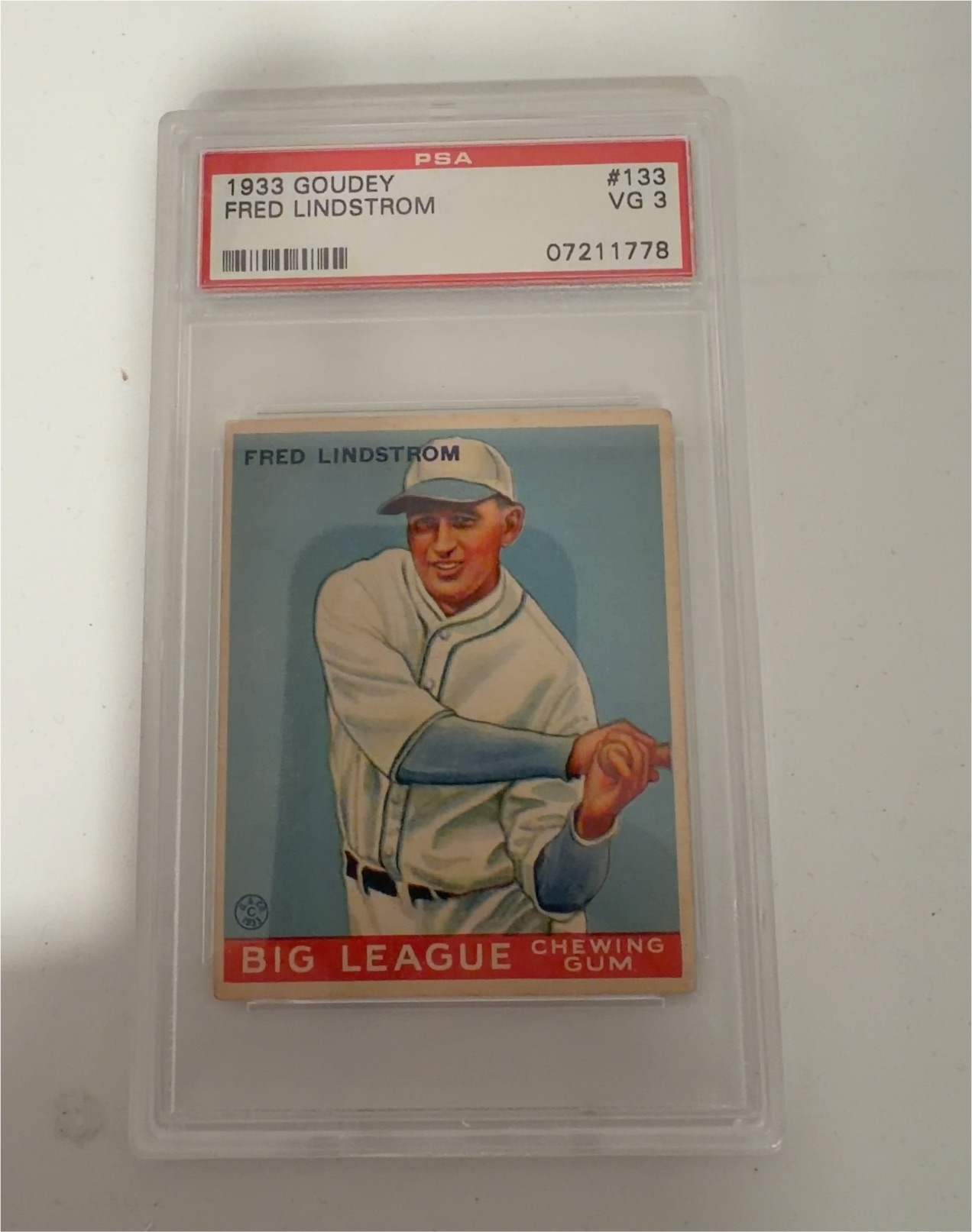 1933 Goudey #133 Fred Lindstrom — front
