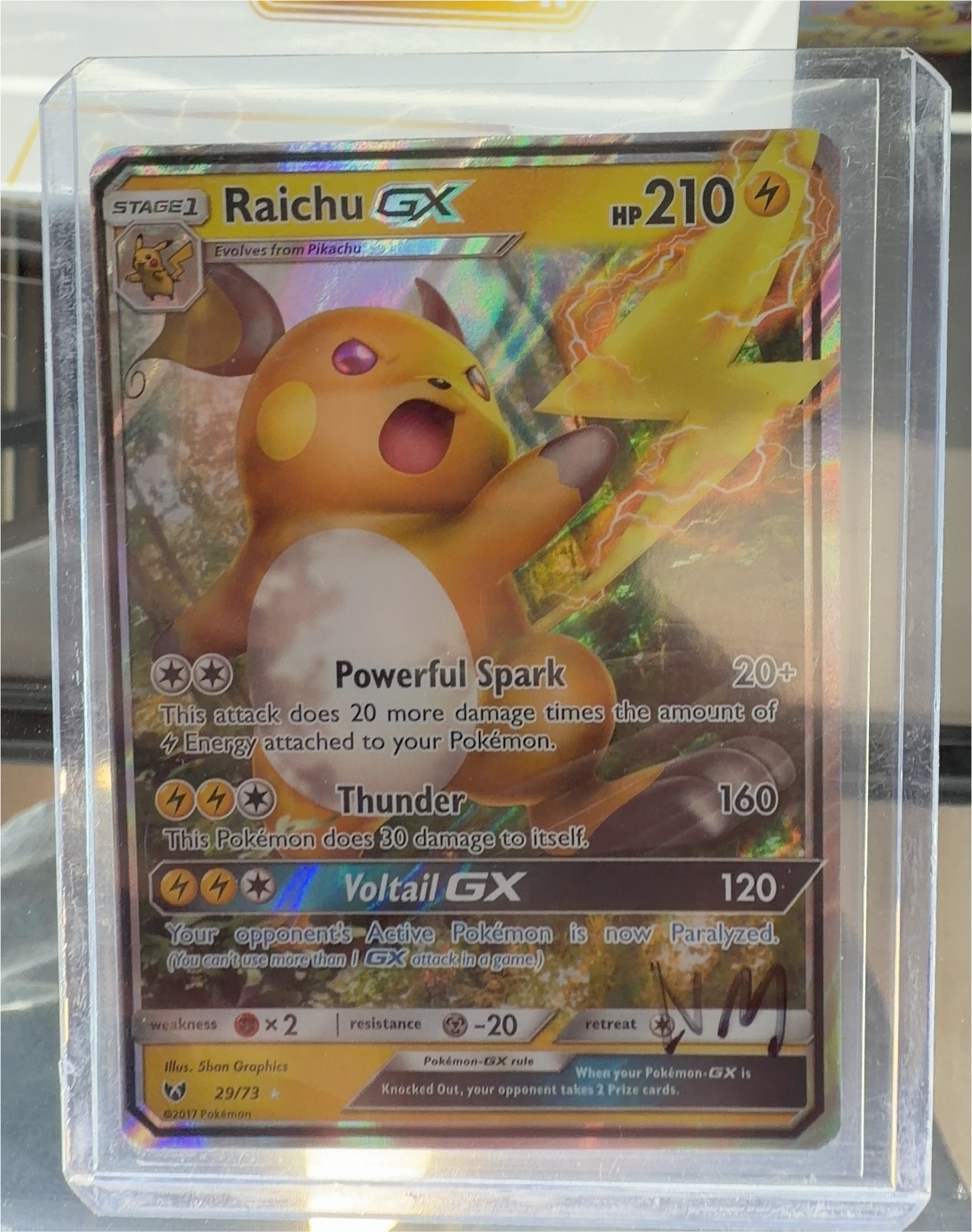 Pokemon Shining Legends #29 Raichu GX — front