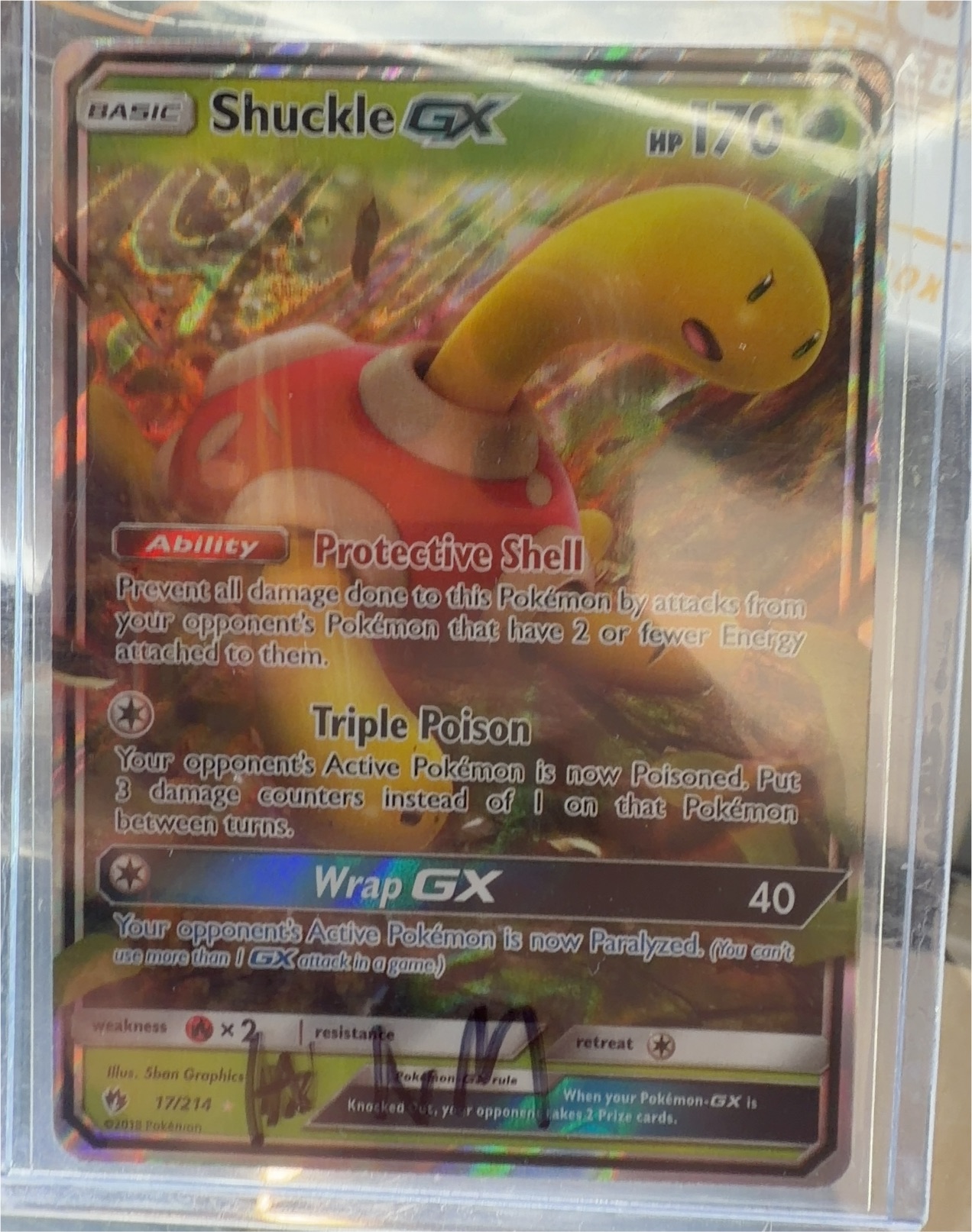 Pokemon Lost Thunder #17 Shuckle GX — front