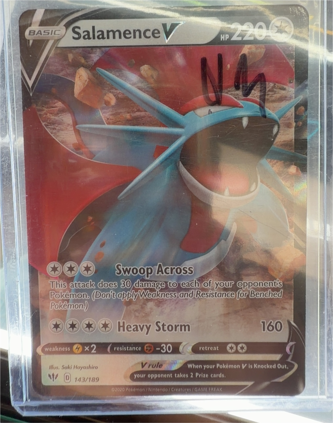 Pokemon Darkness Ablaze #143 Salamence V — front