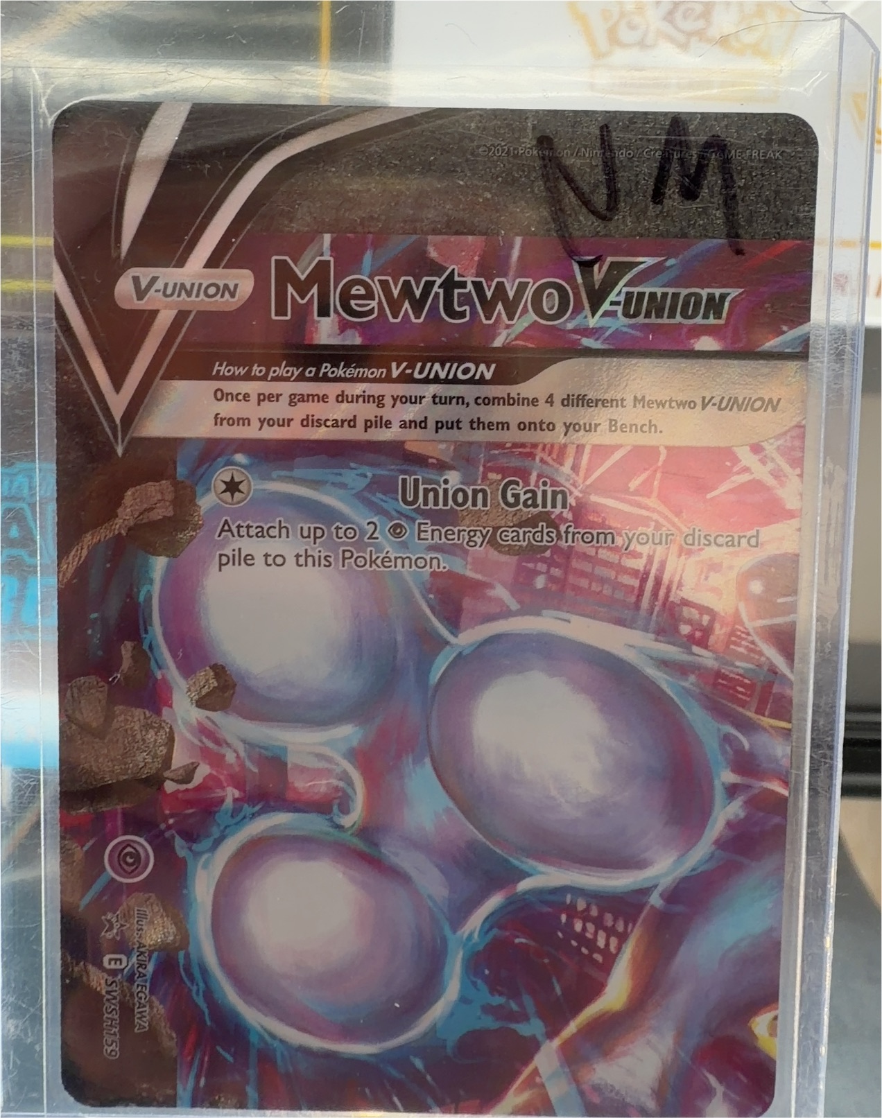 Pokemon Promo #SWSH159 Mewtwo V-Union — front