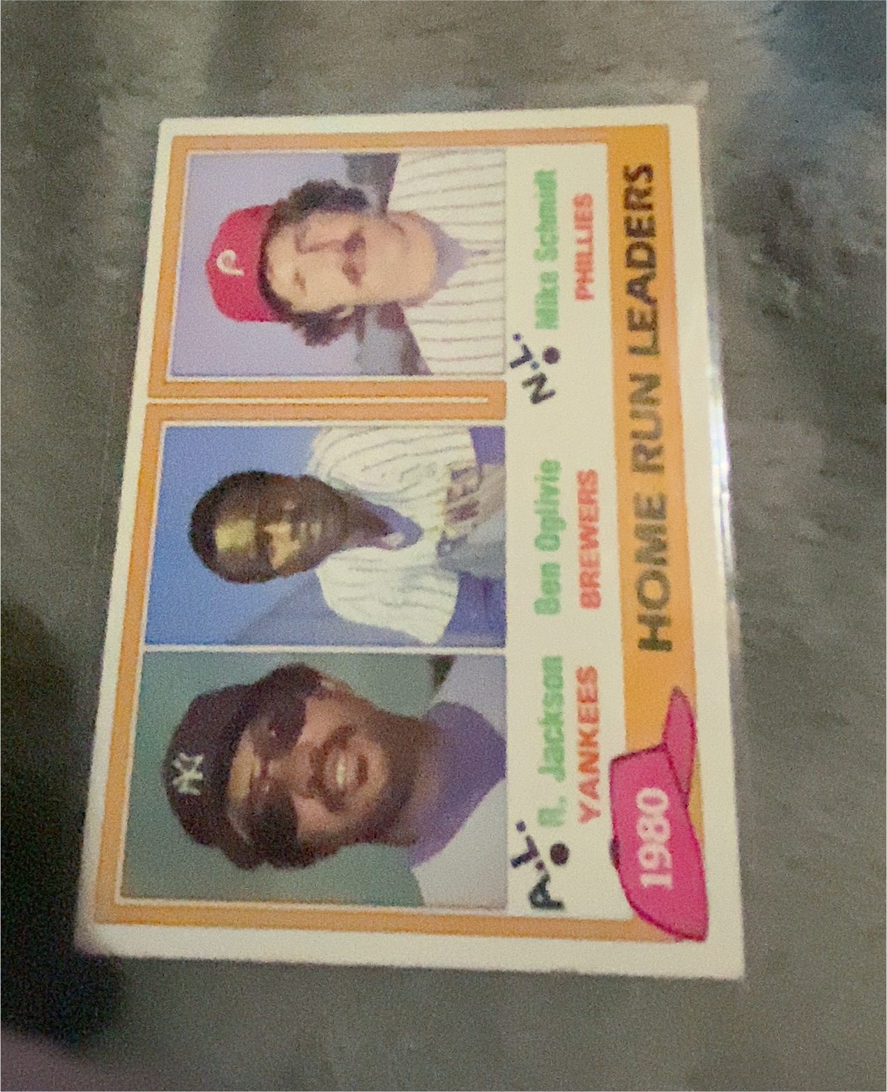 1981 Topps #2 1980 Home Run Leaders: Reggie Jackson / Ben Oglivie / Mike Schmidt — front