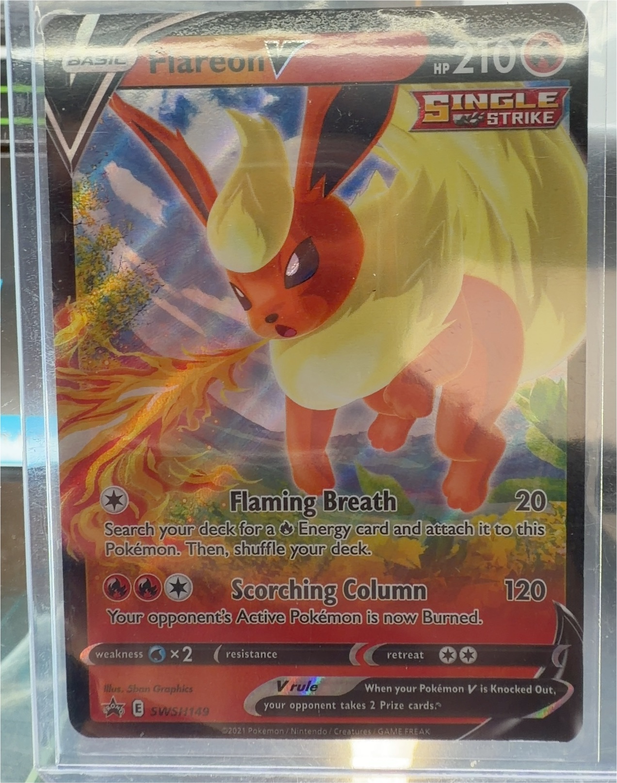 Pokemon Promo #SWSH149 Flareon V — front