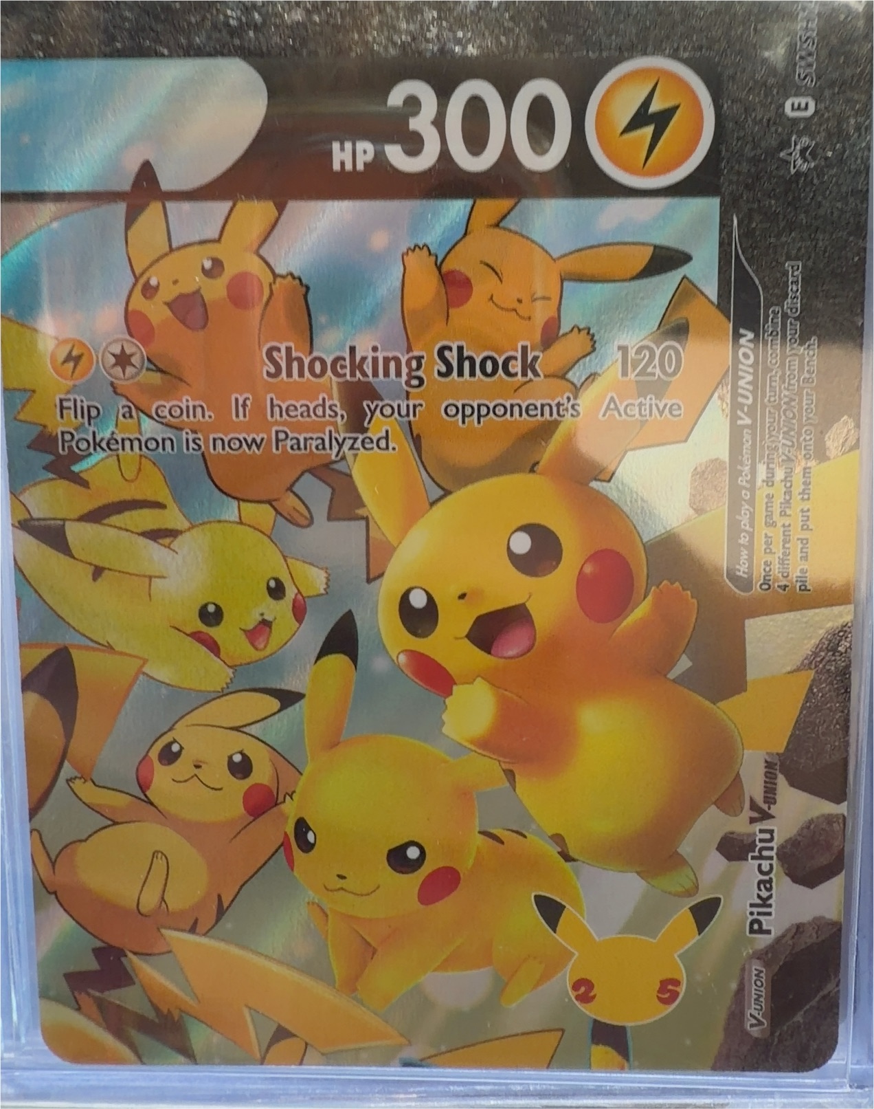 Pokemon Celebrations #SWSH140 Pikachu V Union — front