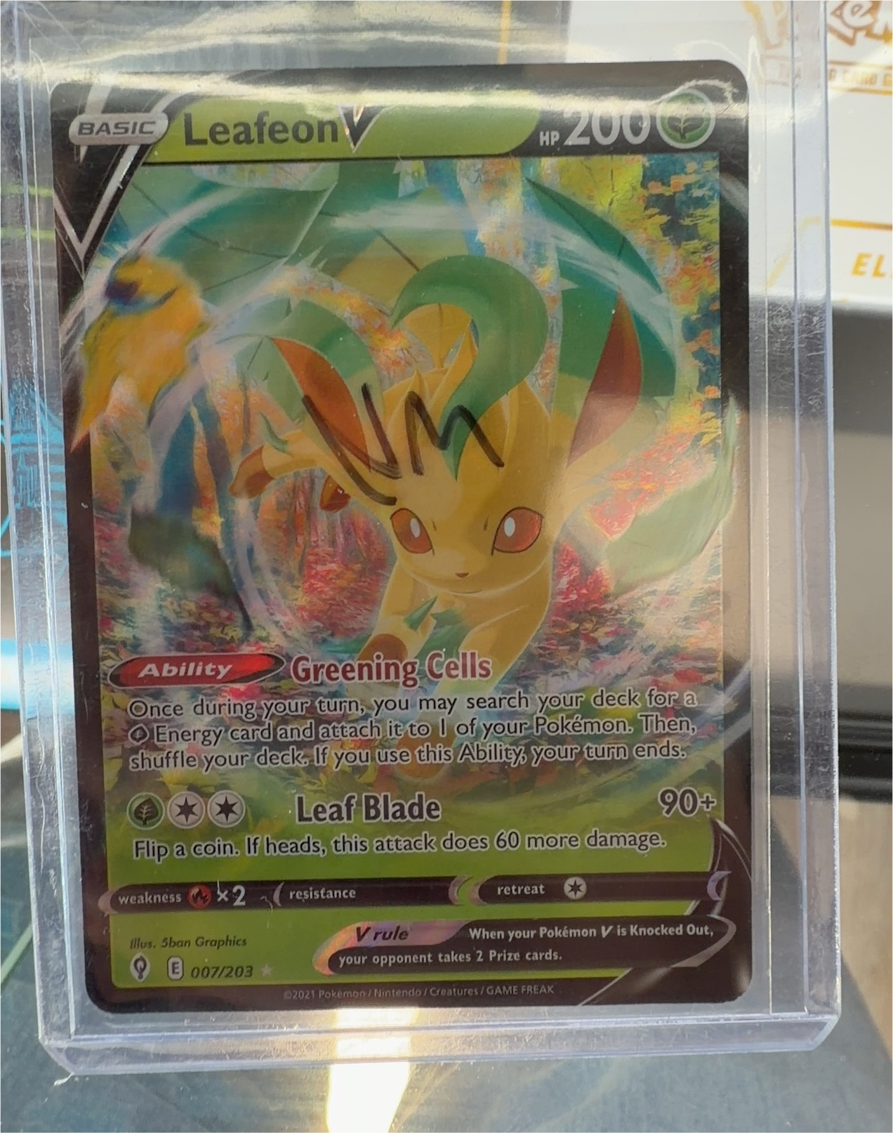 Pokemon Evolving Skies #7 Leafeon V — front