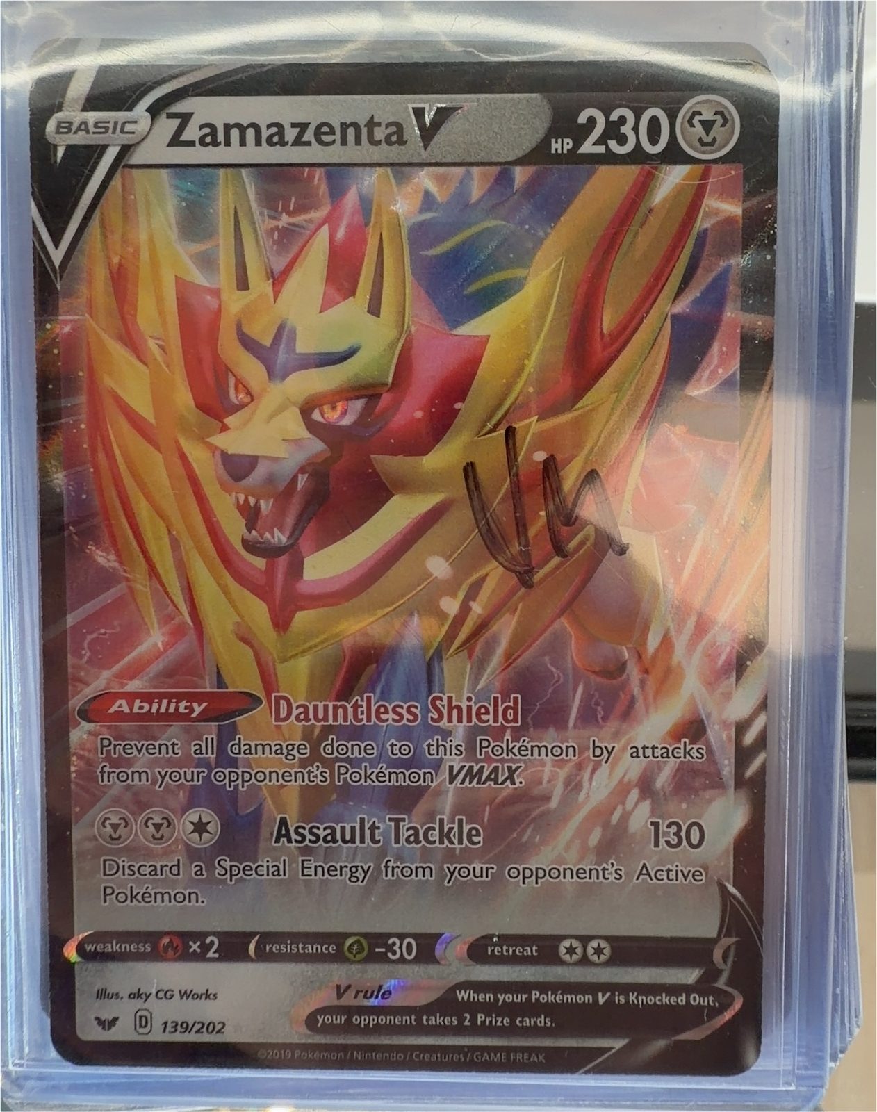 Pokemon Sword & Shield #139 Zamazenta V — front