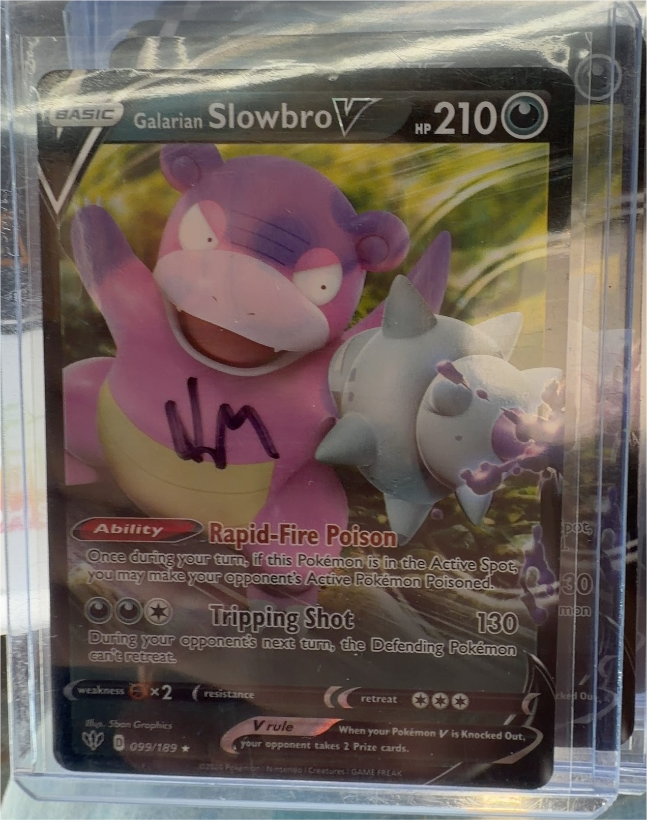 Pokemon Darkness Ablaze #99 Galarian Slowbro V — front
