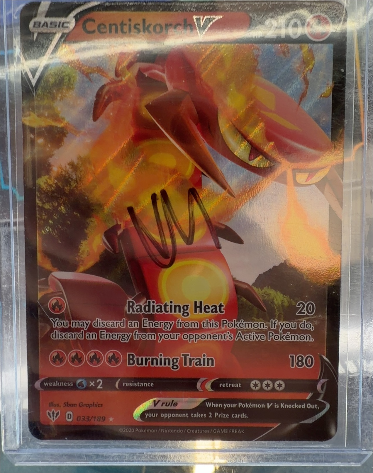 Pokemon Darkness Ablaze #33 Centiskorch V — front