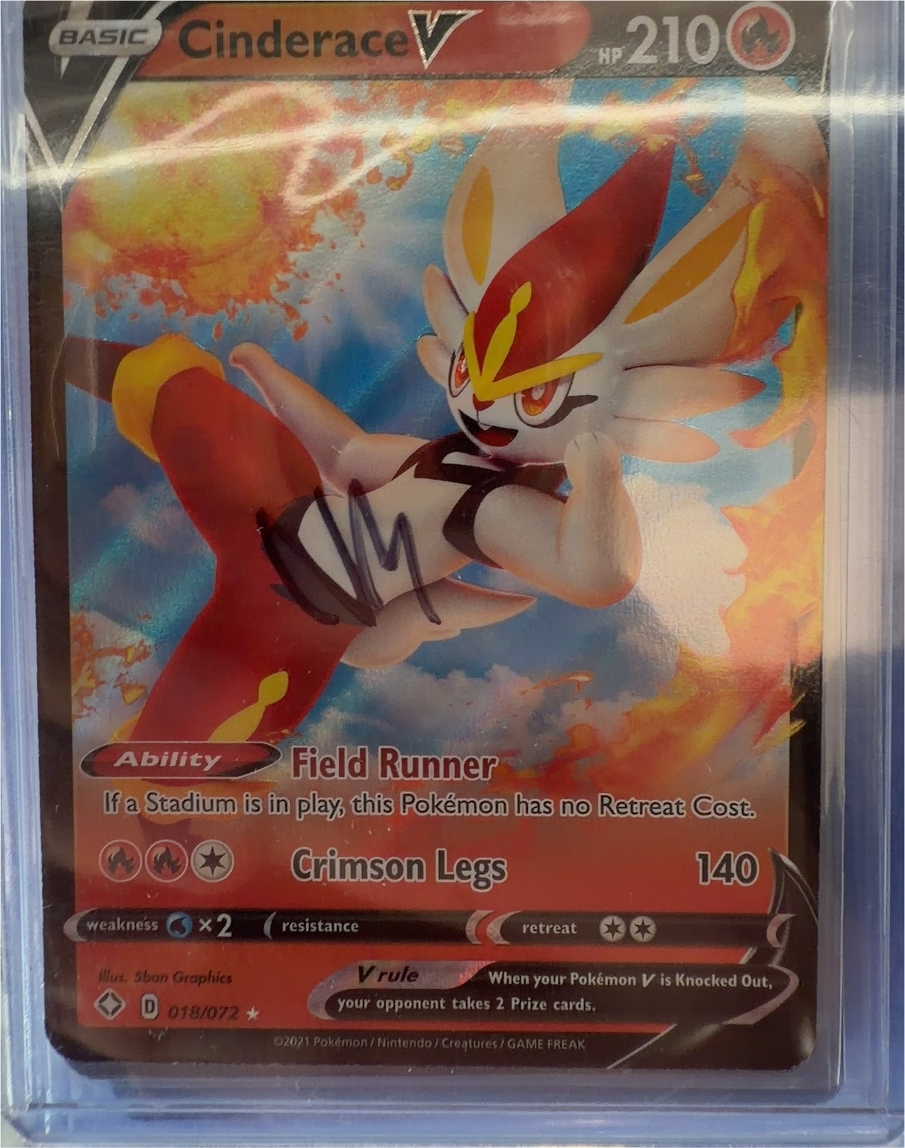 Pokemon Shining Fates #18 Cinderace V — front