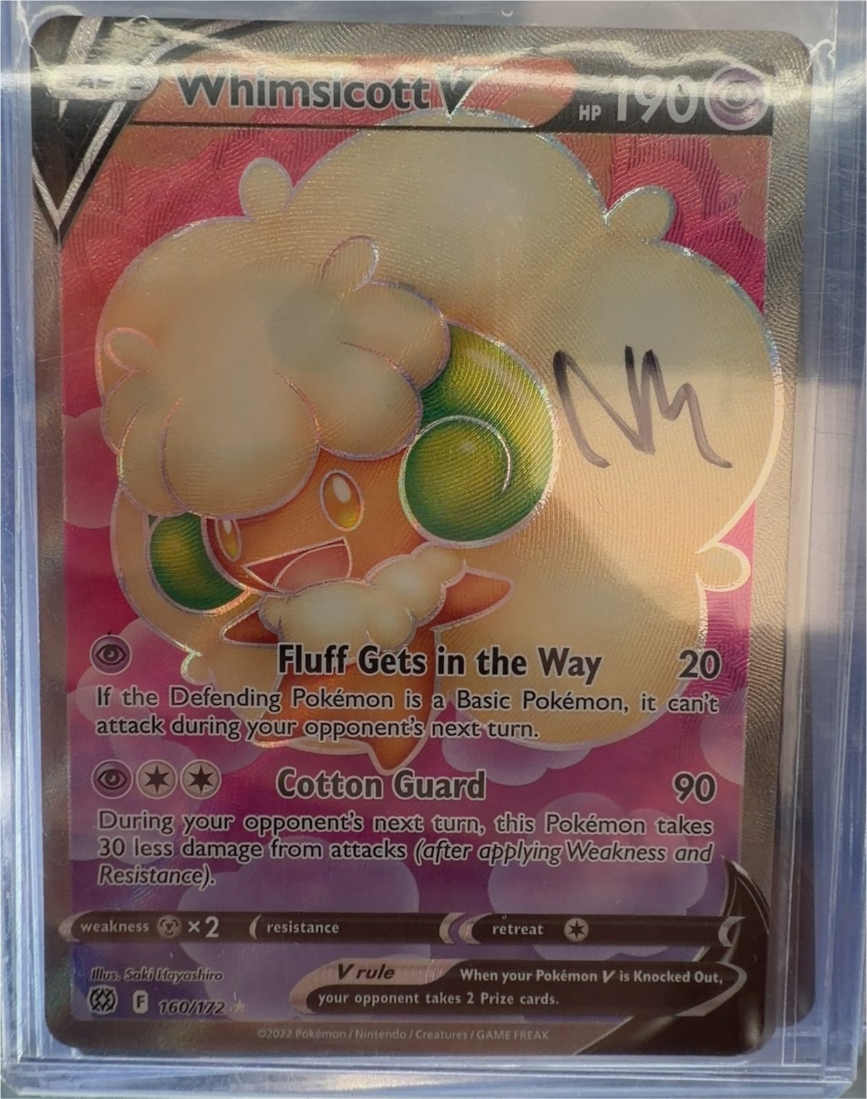 Pokemon Brilliant Stars #160 Whimsicott V — front