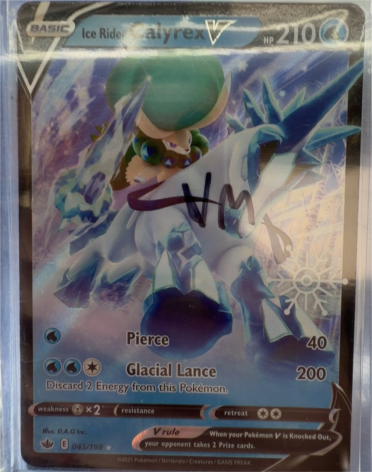 Pokemon Chilling Reign #45 Ice Rider Calyrex V — front