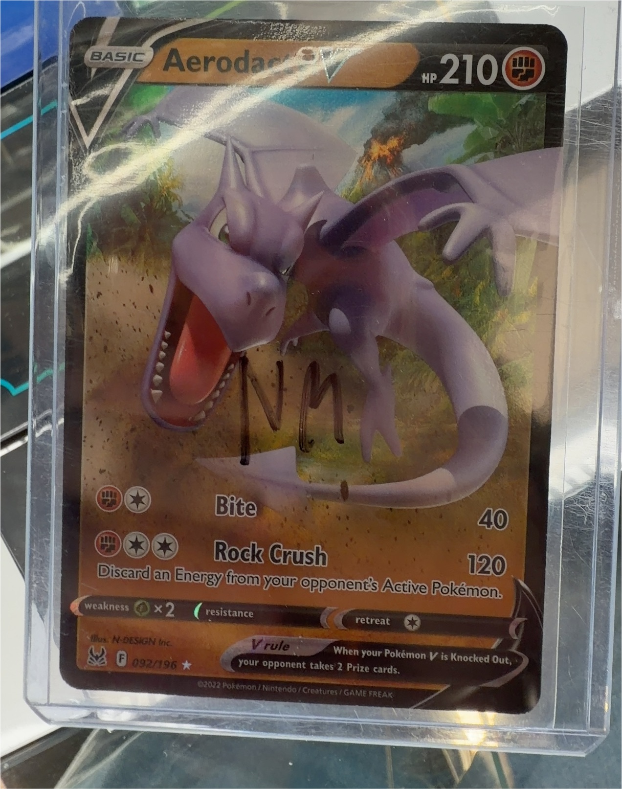 Pokemon Lost Origin #92 Aerodactyl V — front