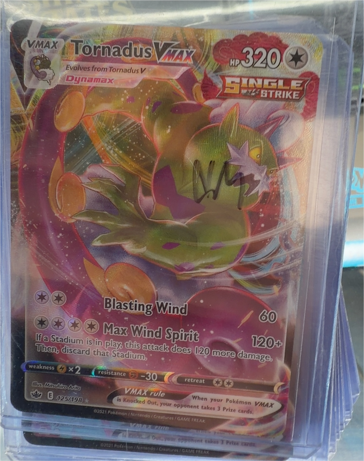Pokemon Chilling Reign #125 Tornadus VMAX — front