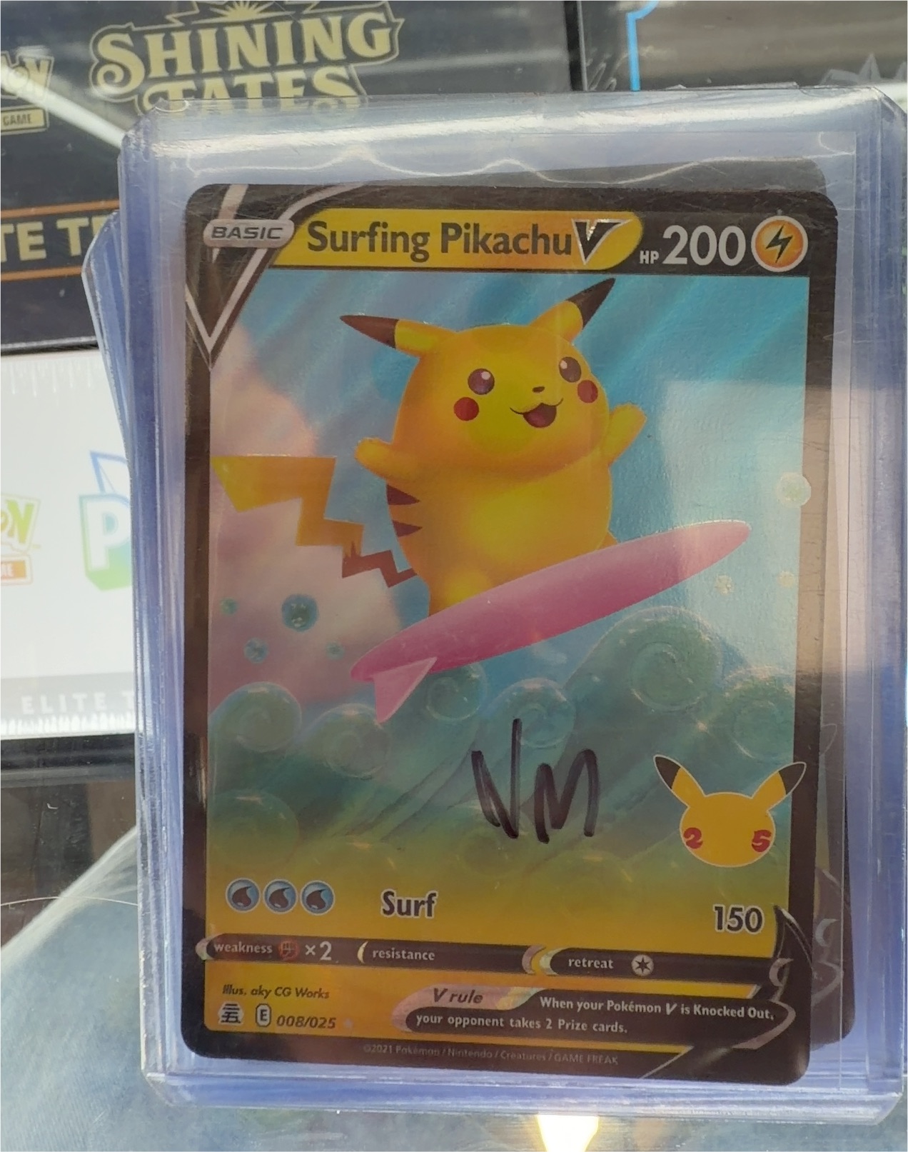 Pokemon Celebrations #8 Surfing Pikachu V — front