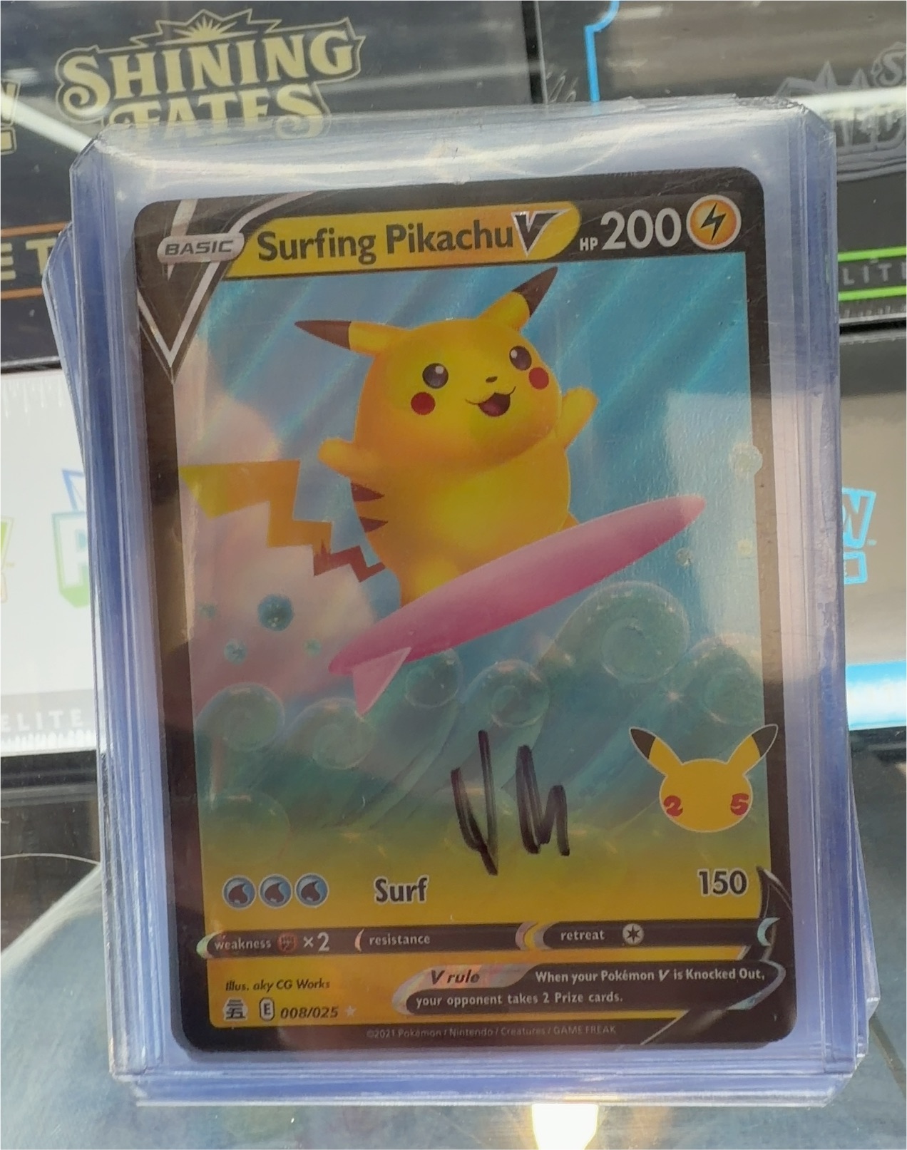 Pokemon Celebrations #8 Surfing Pikachu V — front