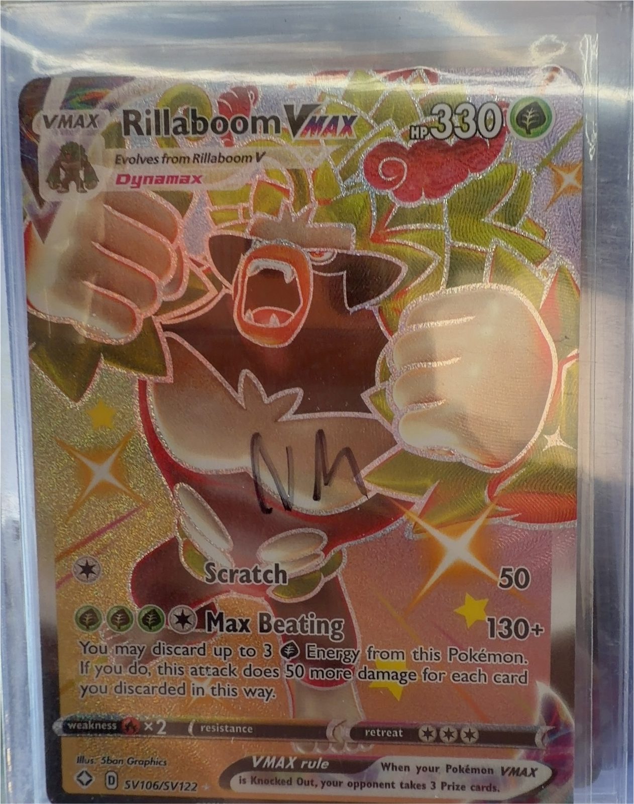 Pokemon Shining Fates #SV106 Rillaboom VMAX — front