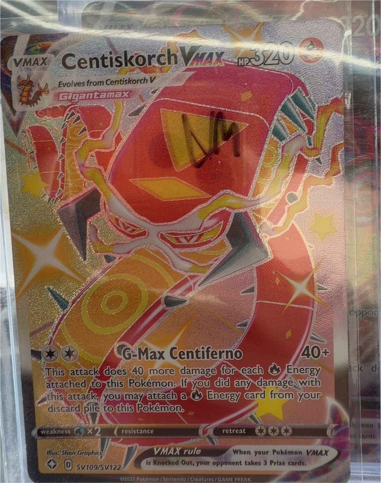 Pokemon Shining Fates #SV109 Centiskorch VMAX — front