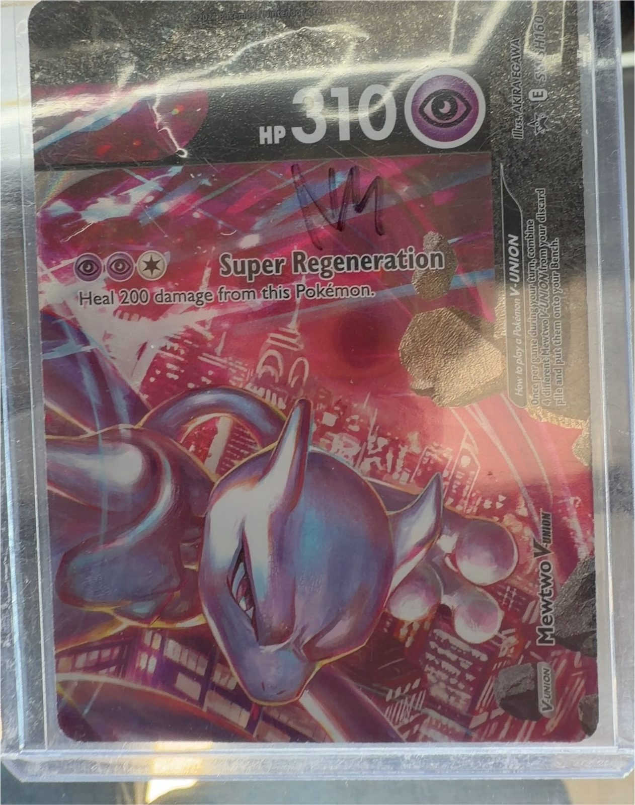 Pokemon Promo #SWSH160 Mewtwo V-Union — front
