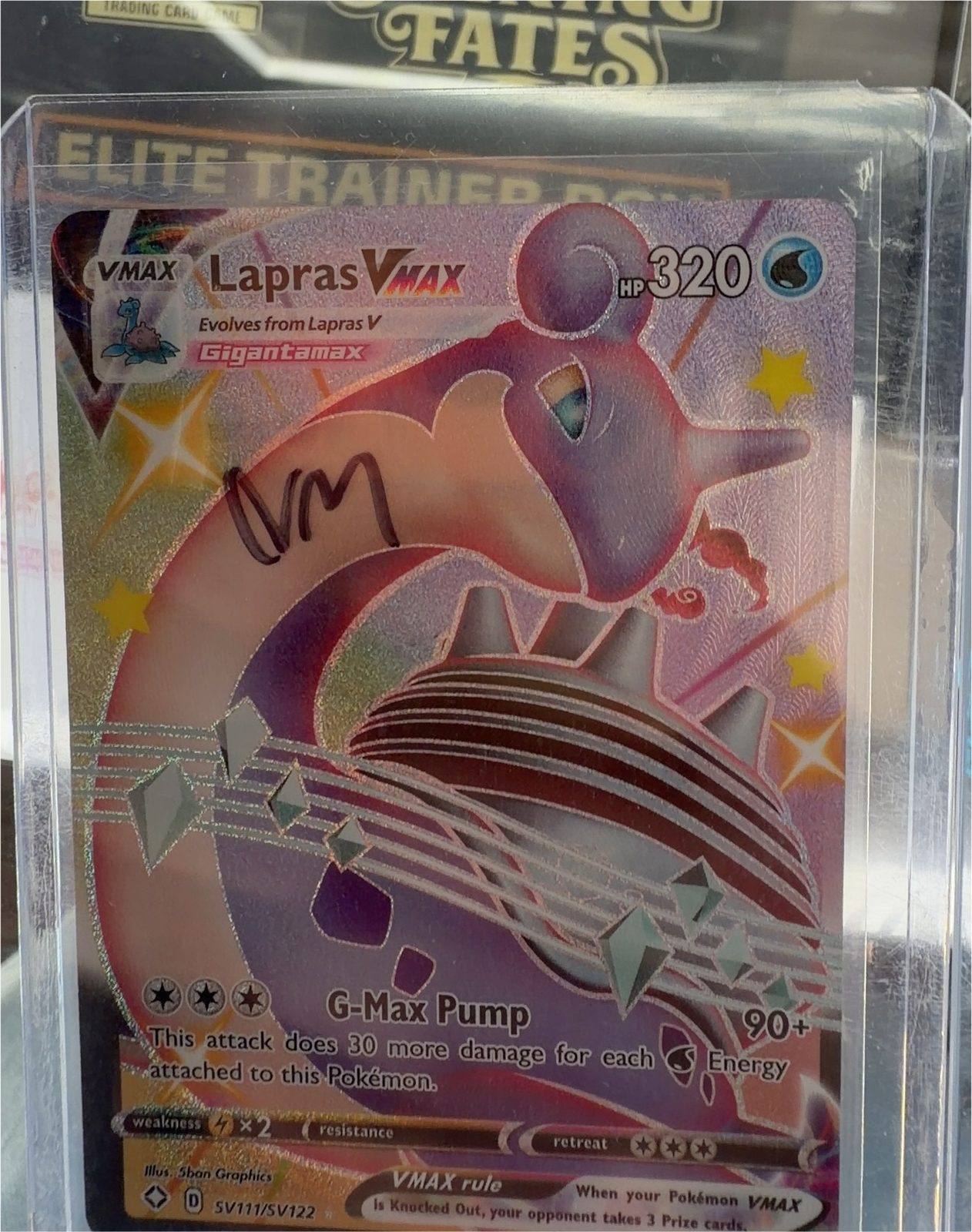 Pokemon Shining Fates #SV111 Lapras VMAX — front