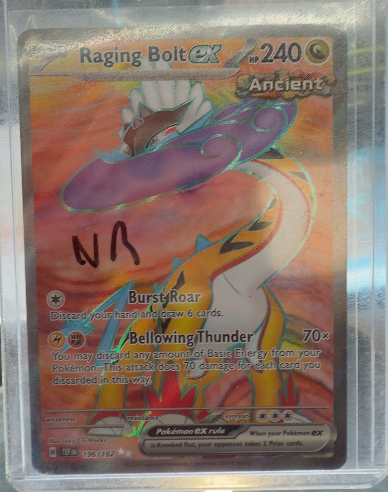 Pokemon Temporal Forces #196 Raging Bolt ex — front