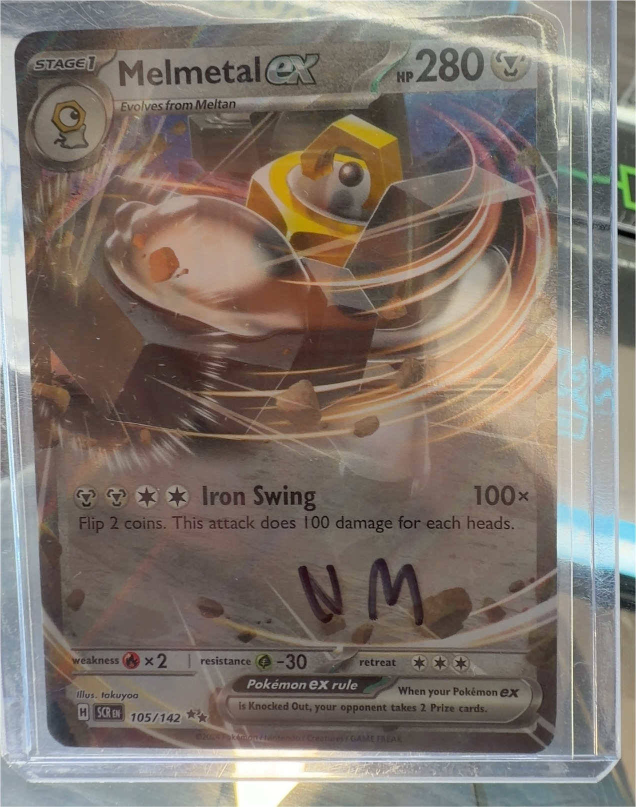 Pokemon Stellar Crown #105 Melmetal ex — front