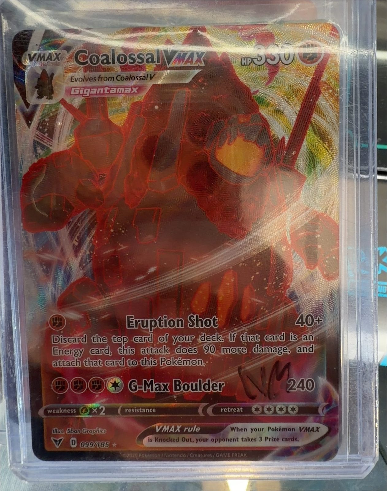 Pokemon Vivid Voltage #99 Coalossal VMAX — front