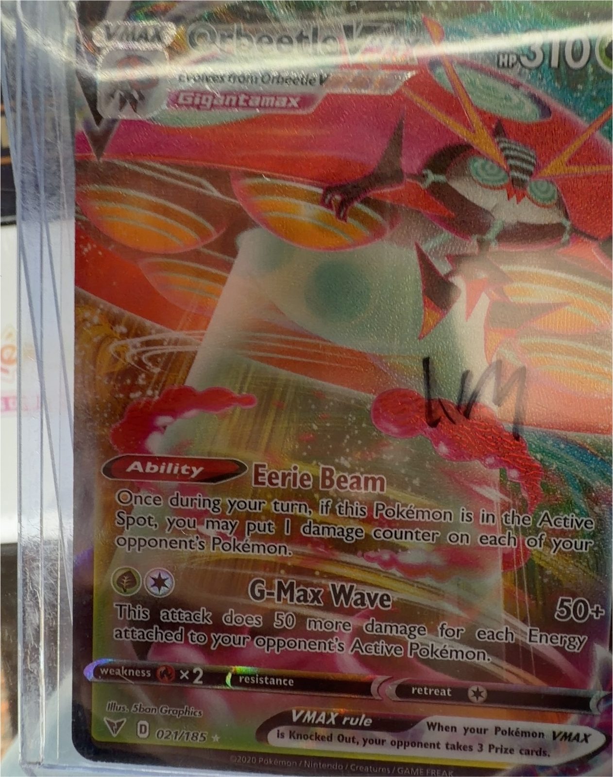 Pokemon Vivid Voltage #21 Orbeetle VMAX — front