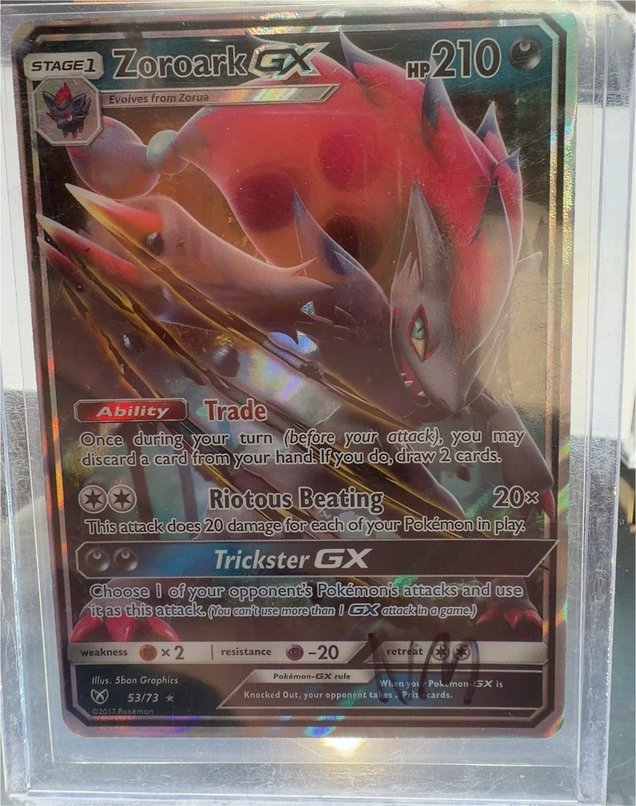 Pokemon Shining Legends #53 Zoroark GX — front