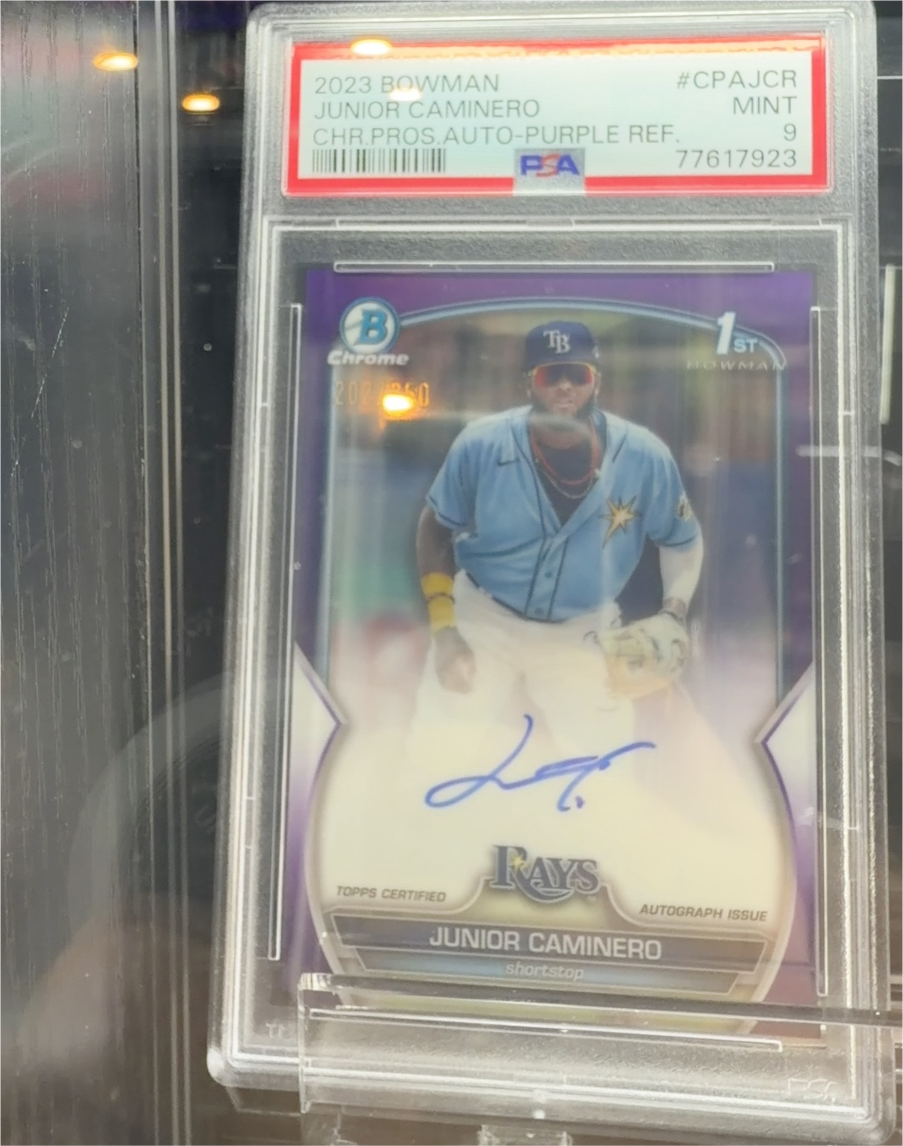 2023 Bowman Chrome Prospect Autographs #CPA-JCR Junior Caminero — front