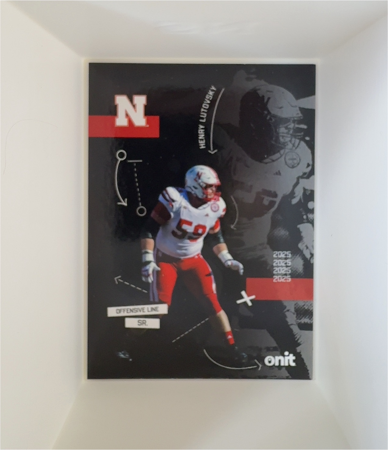 2025 Onit Nebraska Cornhuskers Silhouette Insert SIL-5 Henry Lutovsky — front