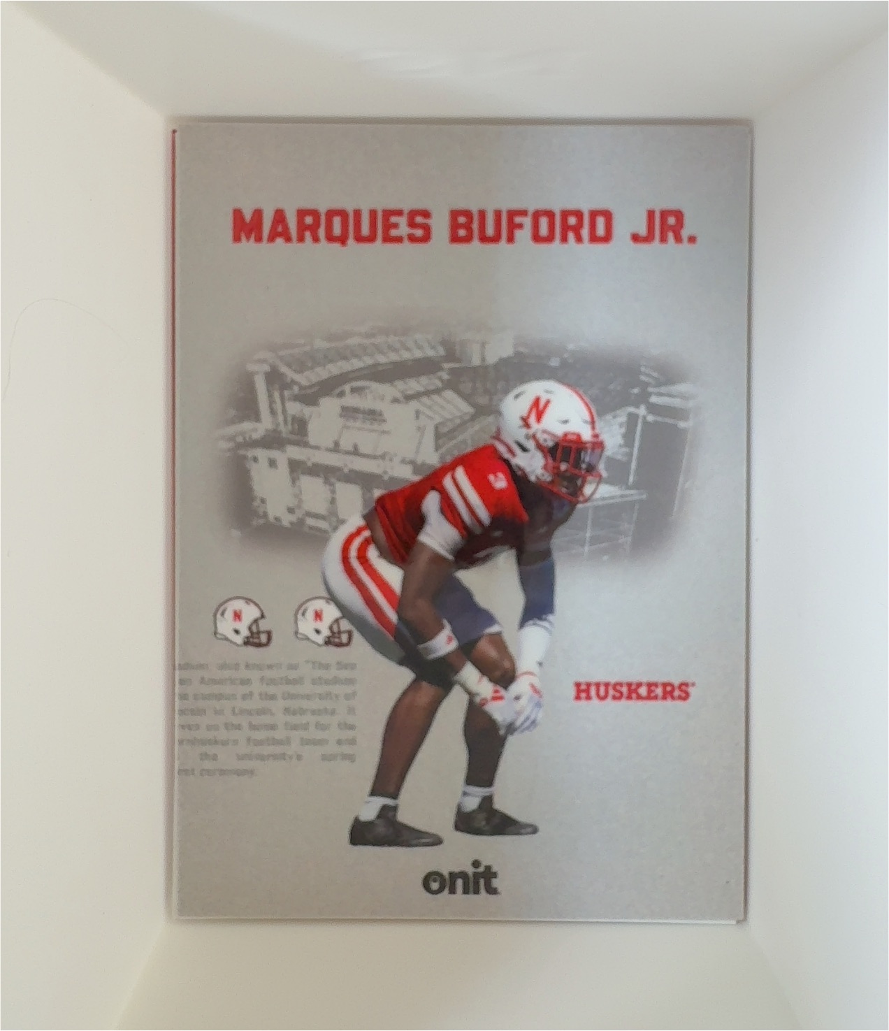 2025 Onit Nebraska Cornhuskers #VS-10 Marques Buford Jr. Vestige — front