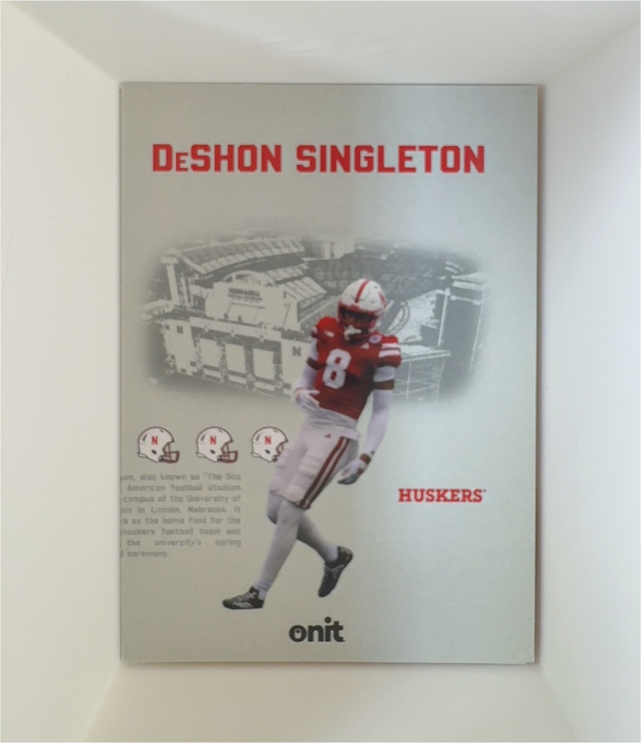 2025 Onit Nebraska Cornhuskers #VS-3 DeShon Singleton — front
