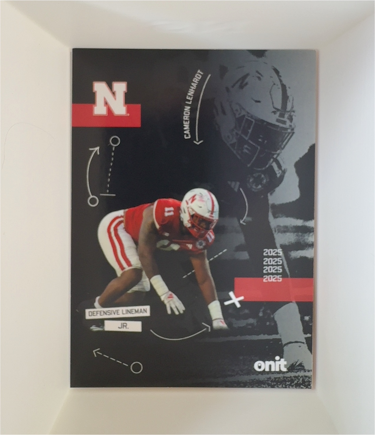 2025 Onit Nebraska Cornhuskers Silhouette Cameron Lennard — front