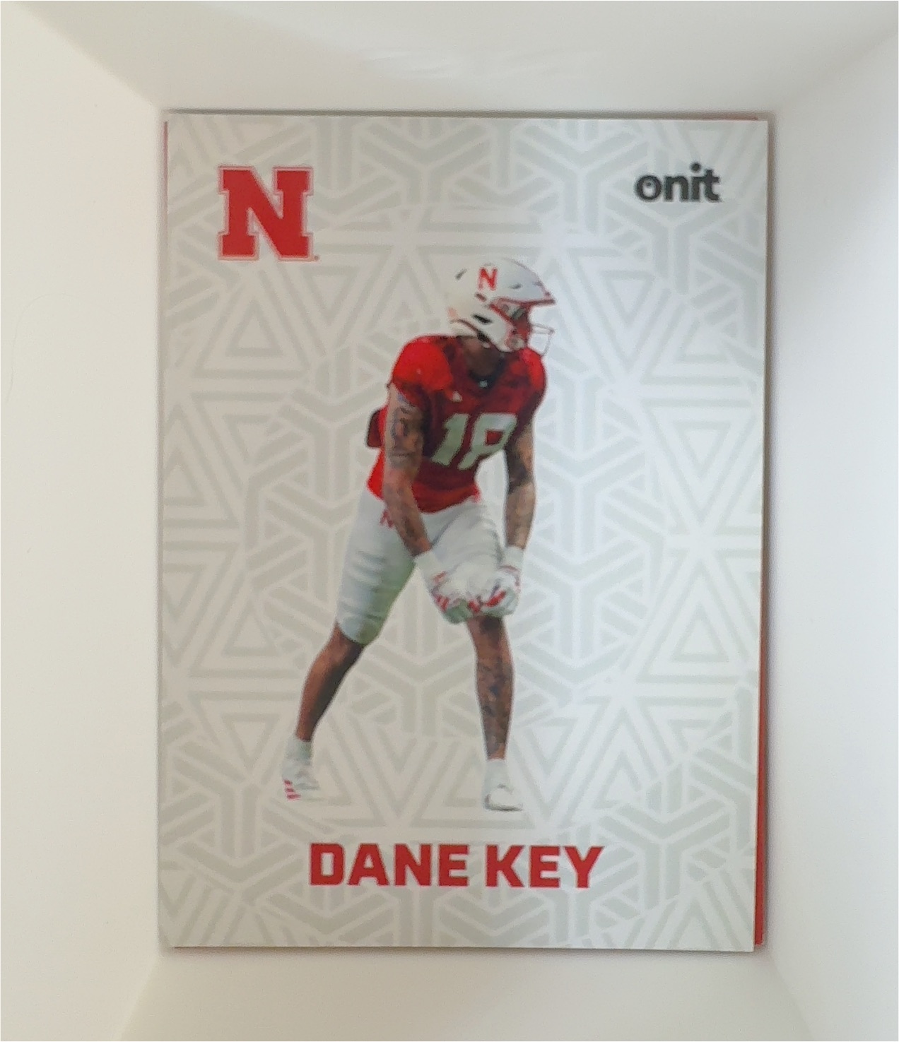 2025 Onit Nebraska Cornhuskers #F-16 Dane Key — front