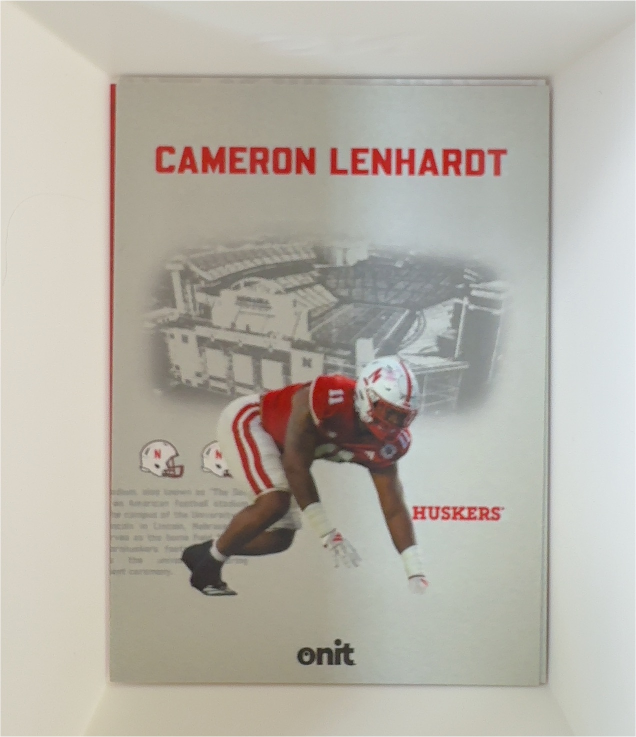 2025 Onit Nebraska Cornhuskers Vestige Raised #VS-1 Cameron Lenhardt — front