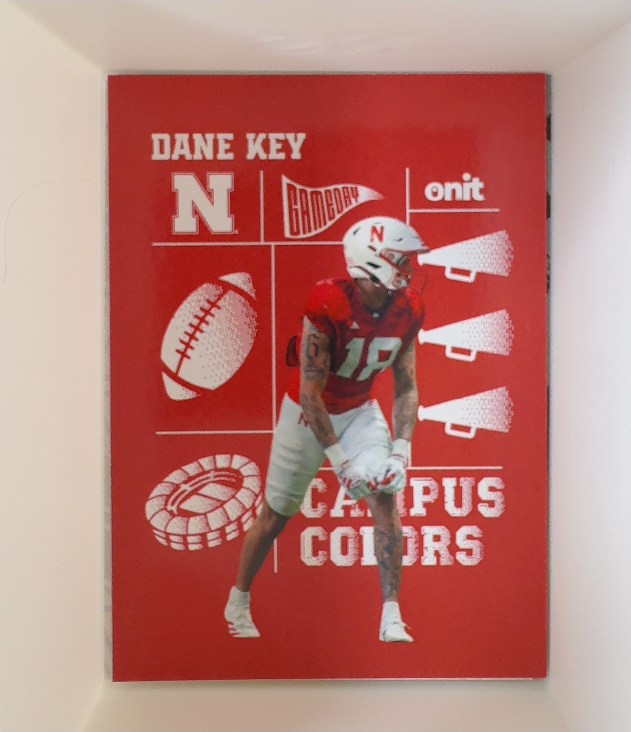 2025 Onit Football Campus Colors Dane Key #CC-12 Nebraska Cornhuskers — front