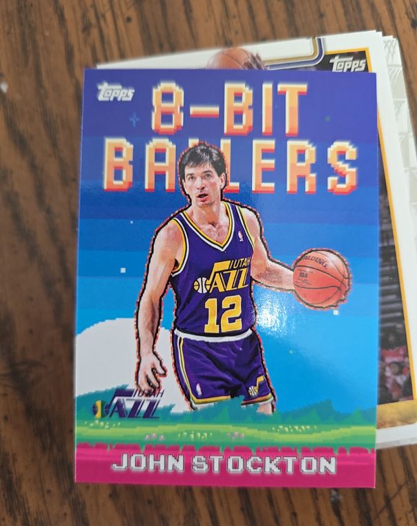 2025 Topps 8-Bit Ballers #8B-24 John Stockton — front