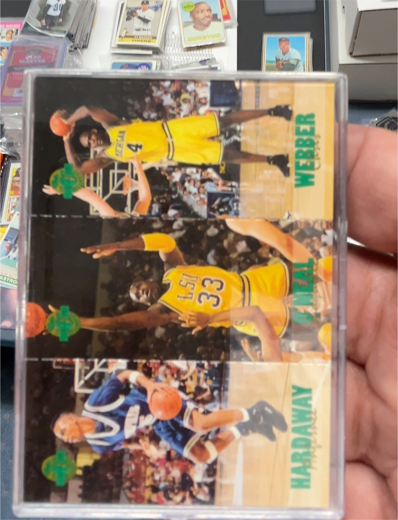 1993 Classic 4 Sport Tri cards Anfernee Hardaway / Shaquille O'Neal / Chris Webber #TC1 / 6 / 11 — front