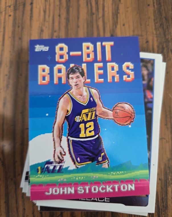 2025 Topps 8-Bit Ballers #8B-24 John Stockton — front