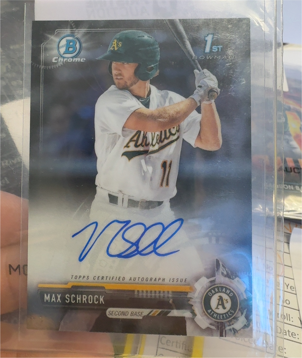 2017 Bowman Chrome Prospects Autographs #CPA-MSC Max Schrock — front